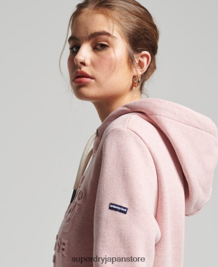 エンボスグラフィックロゴ パーカー 女性 Superdry 衣類 ピンク 2J62PZ6121