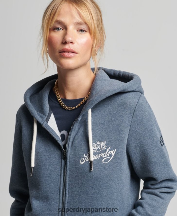 ヴィンテージプライドインクラフトジップパーカー 女性 Superdry 衣類 海軍 2J62PZ6123