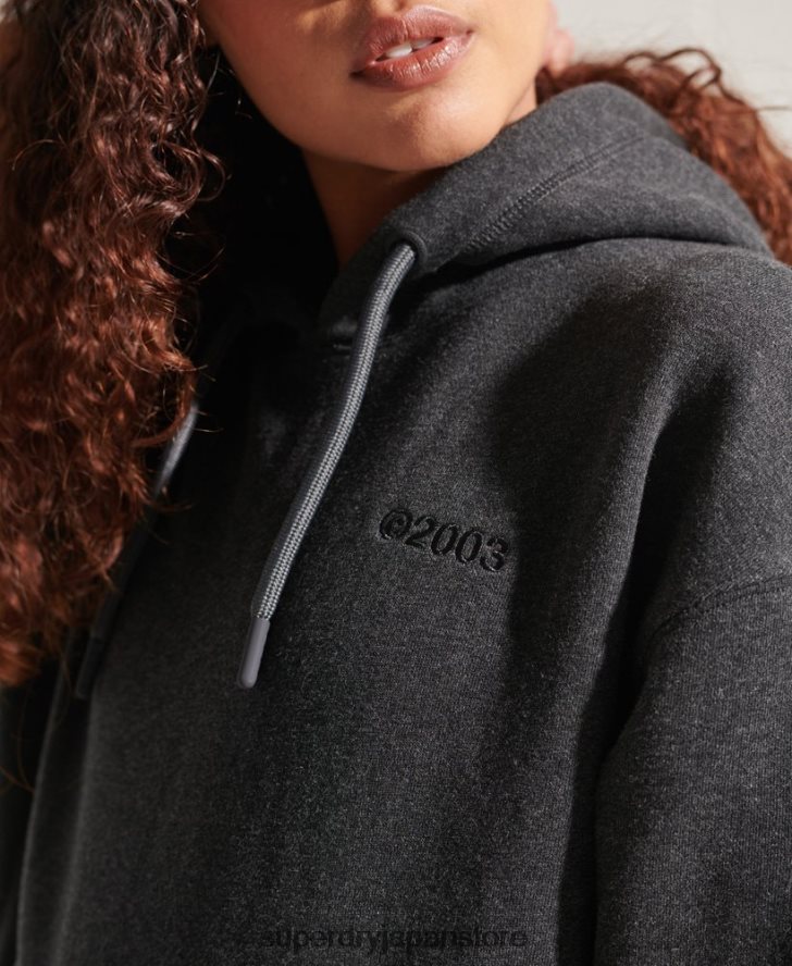 企業ロゴパーカー 女性 Superdry 衣類 濃い灰色 2J62PZ6125