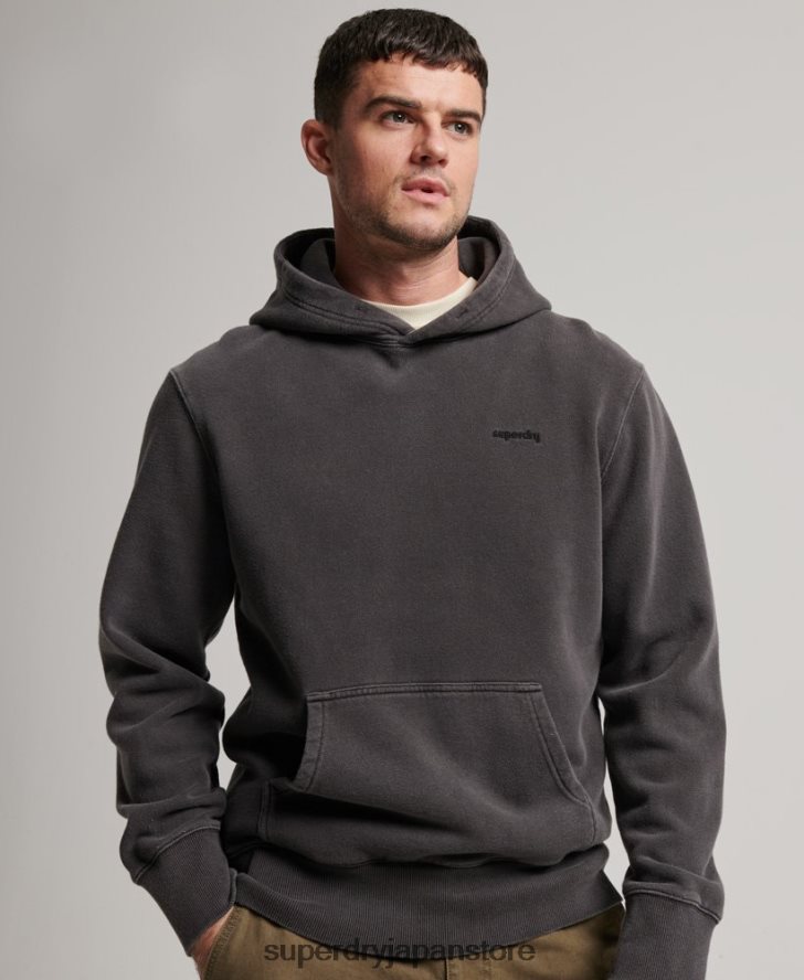 ヴィンテージウォッシュパーカー 男性 Superdry 衣類 濃い灰色 2J62PZ613