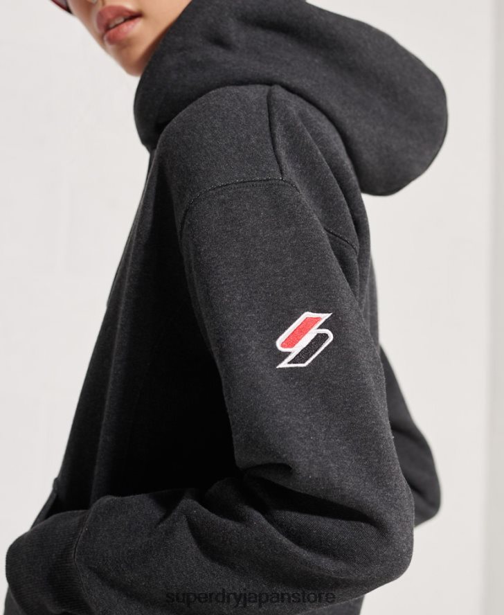 コードスポーツスタイルジップパーカー 女性 Superdry 衣類 濃い灰色 2J62PZ6131