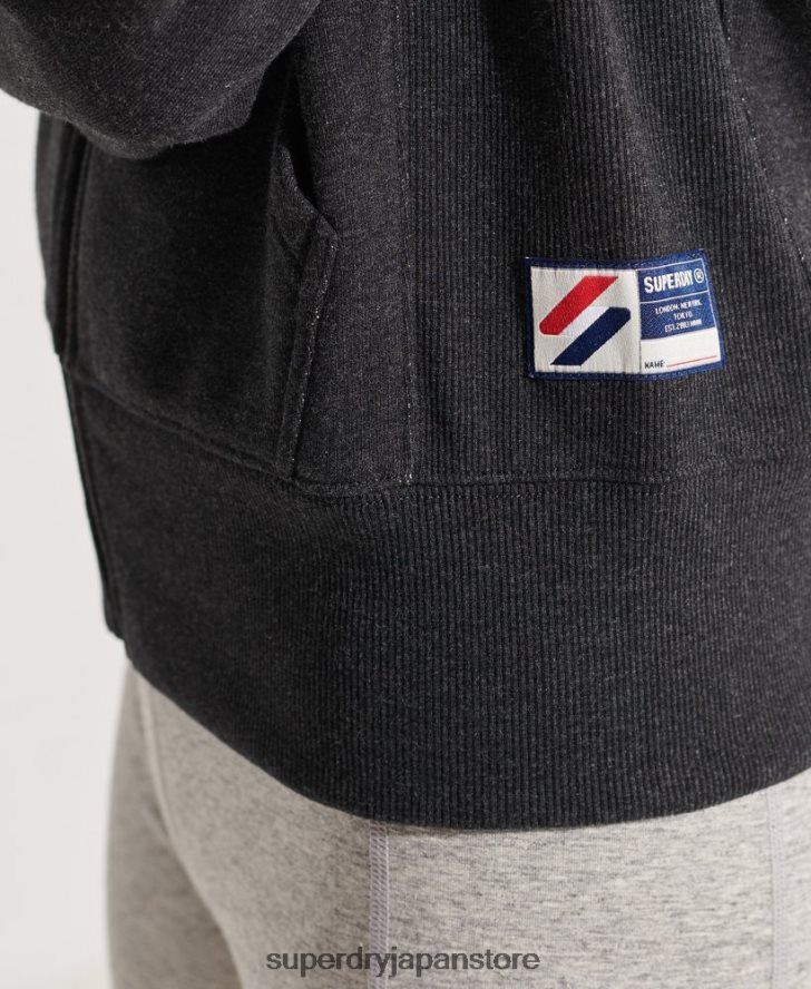 コードスポーツスタイルジップパーカー 女性 Superdry 衣類 濃い灰色 2J62PZ6131
