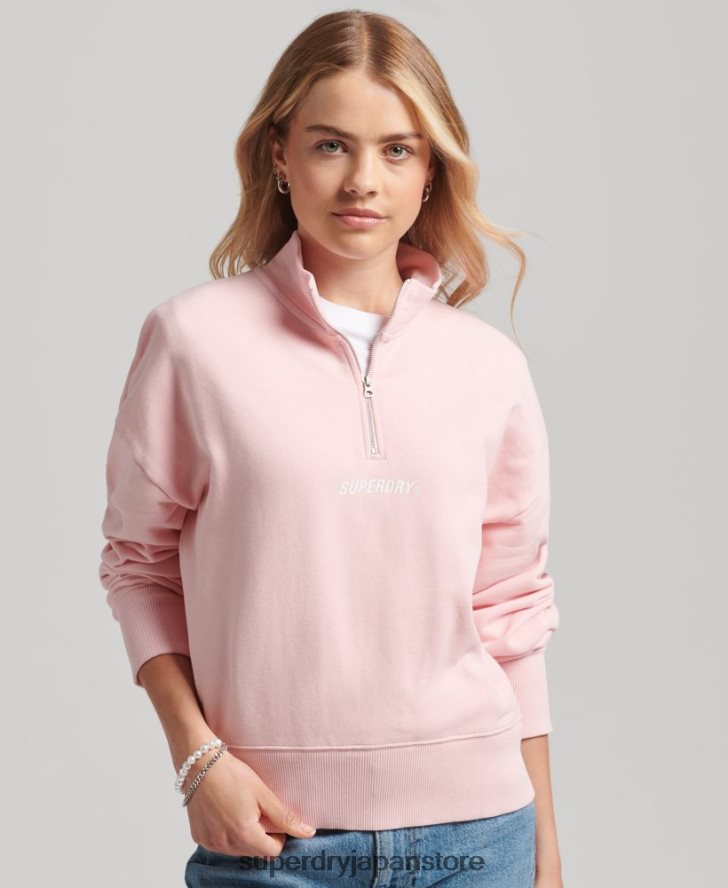 コアスポーツハーフジップトップ 女性 Superdry 衣類 ピンク 2J62PZ6132