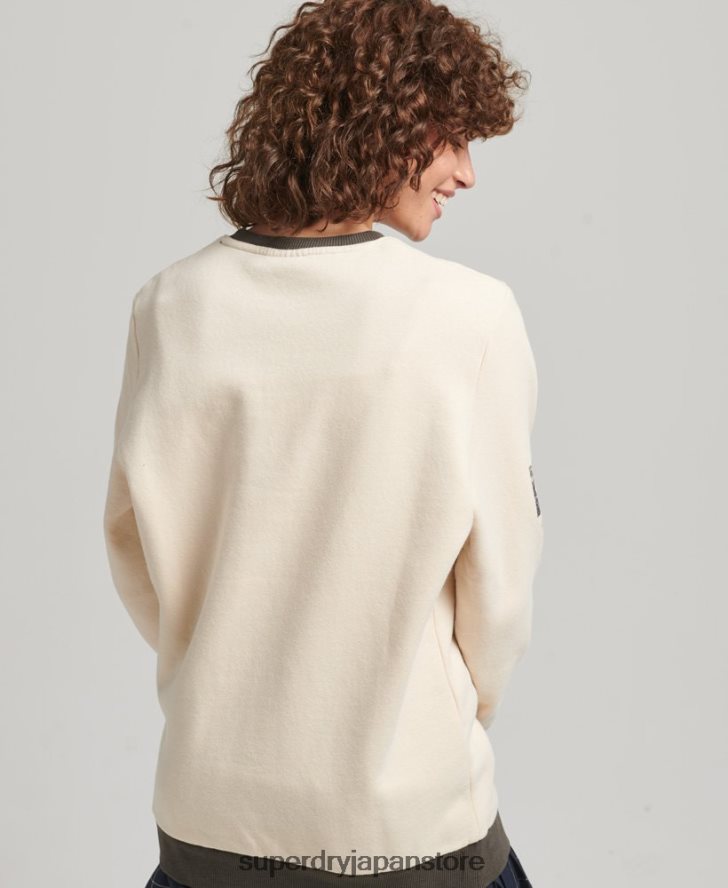 オーバーサイズ コアロゴ アメリカンクラシック スウェットシャツ 女性 Superdry 衣類 クリーム 2J62PZ6134