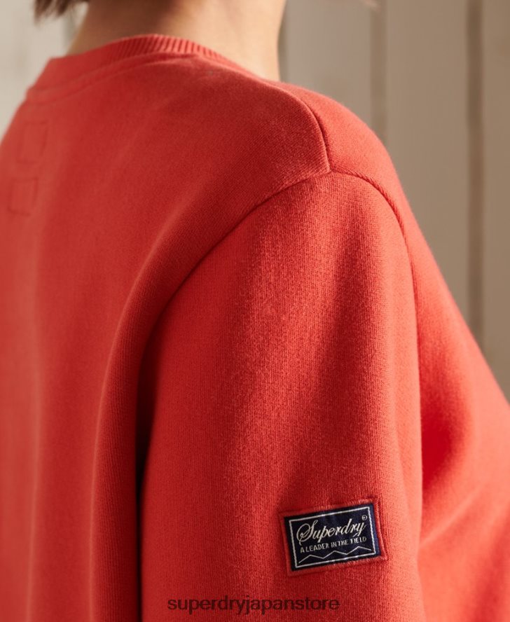 オーバーサイズのボヘミアン＆ロッククルースウェットシャツ 女性 Superdry 衣類 赤 2J62PZ6137