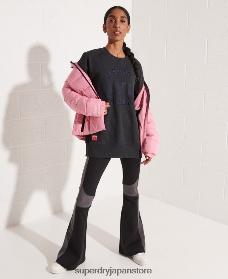 カレッジグラフィック オーバーサイズ クルースウェットシャツ 女性 Superdry 衣類 濃い灰色 2J62PZ6138