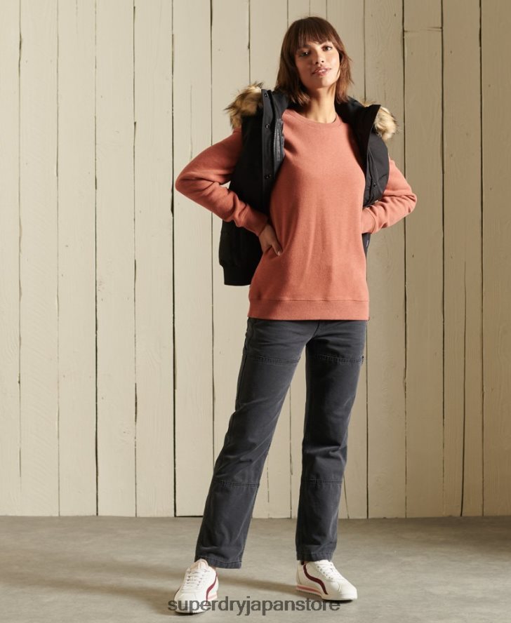オーガニックコットン ヴィンテージロゴ クルースウェットシャツ 女性 Superdry 衣類 茶色 2J62PZ6139