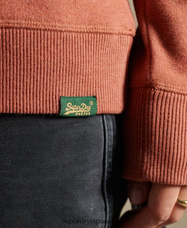 オーガニックコットン ヴィンテージロゴ クルースウェットシャツ 女性 Superdry 衣類 茶色 2J62PZ6139
