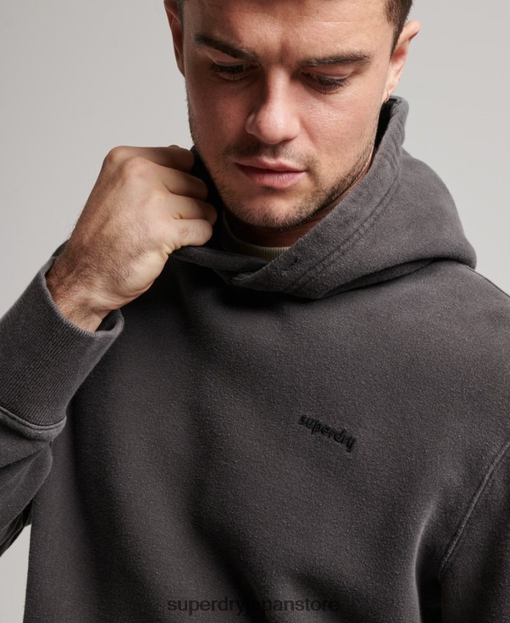 ヴィンテージウォッシュパーカー 男性 Superdry 衣類 濃い灰色 2J62PZ613