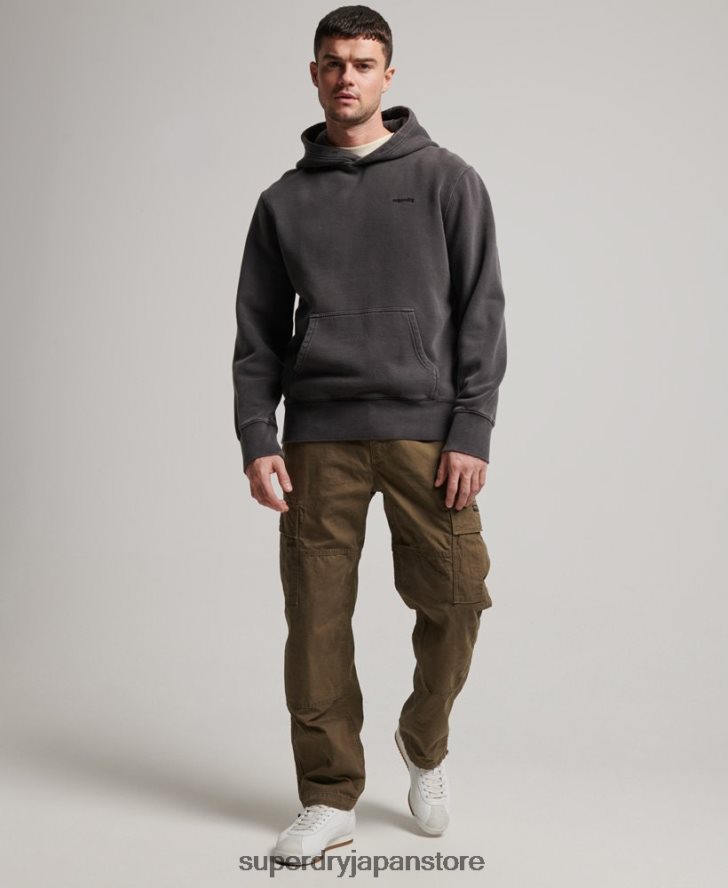 ヴィンテージウォッシュパーカー 男性 Superdry 衣類 濃い灰色 2J62PZ613