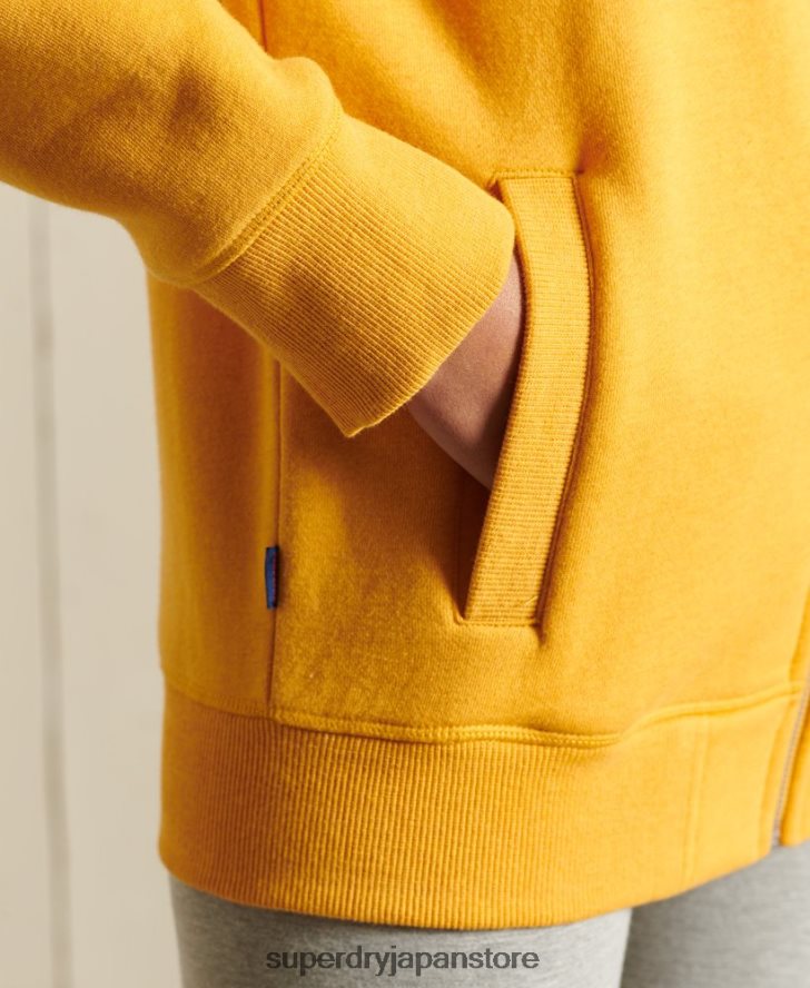 ルーズフィットのヴィンテージロゴ刺繍ジップトラックトップ 女性 Superdry 衣類 黄色 2J62PZ6140