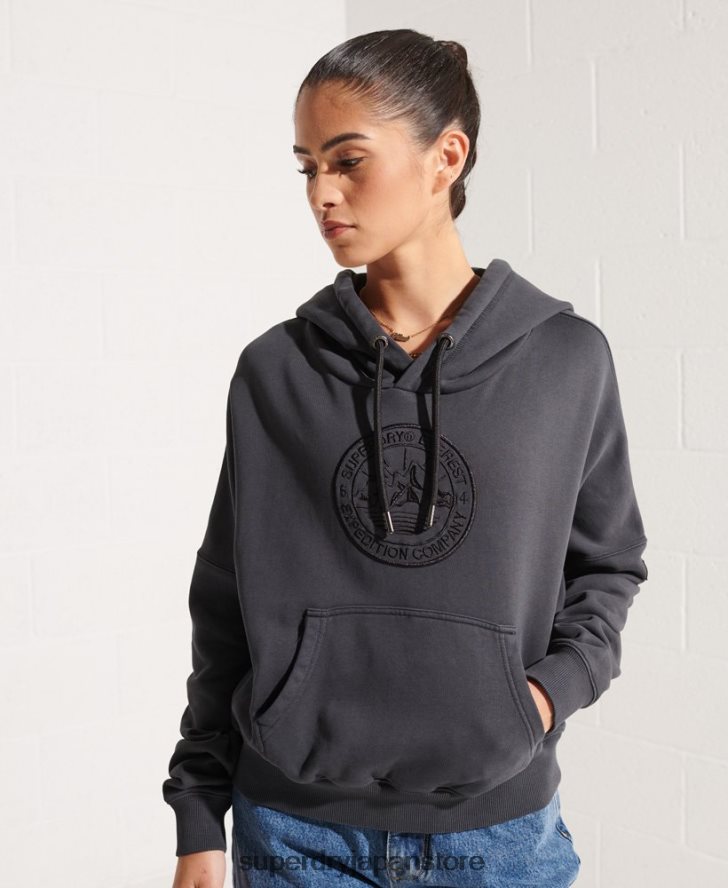 エクスペディショングラフィック クロップパーカー 女性 Superdry 衣類 黒 2J62PZ6144