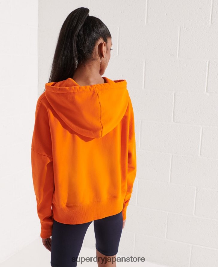協力ロゴクロップパーカー 女性 Superdry 衣類 オレンジ 2J62PZ6145