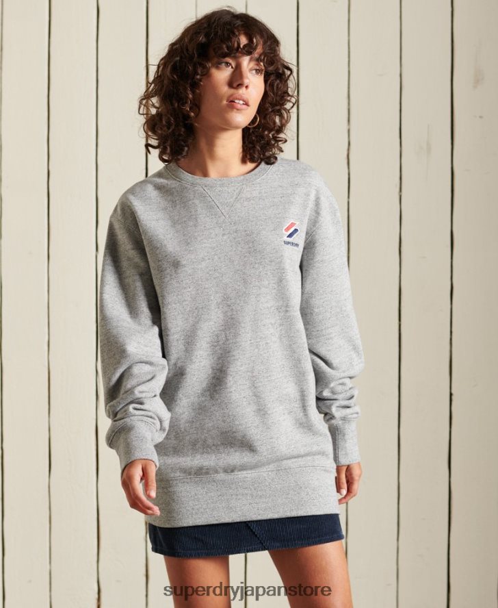 コードエッセンシャルルーズクルースウェットシャツ 女性 Superdry 衣類 ライトグレー 2J62PZ6146