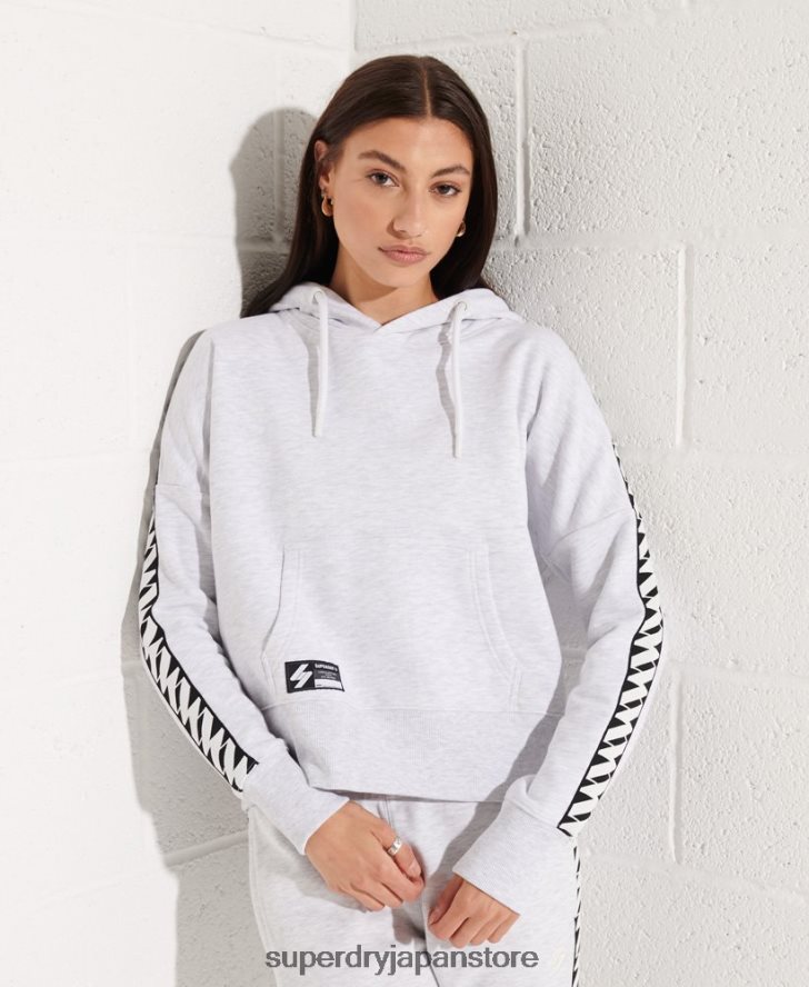 コードロゴテープクロップパーカー 女性 Superdry 衣類 ライトグレー 2J62PZ6147