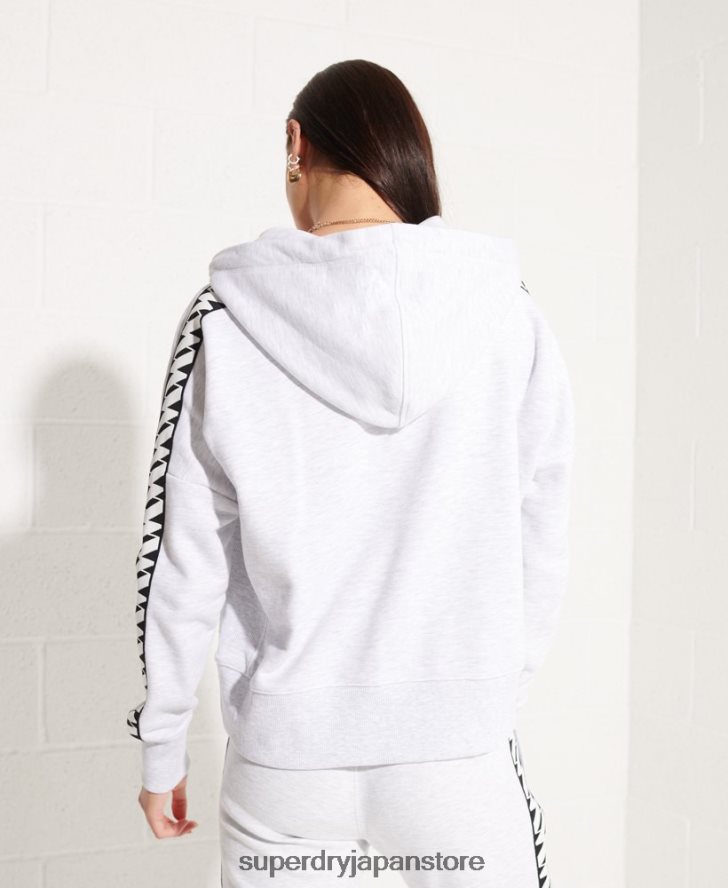 コードロゴテープクロップパーカー 女性 Superdry 衣類 ライトグレー 2J62PZ6147