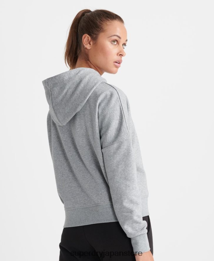 トレーニングコアスポーツクロップパーカー 女性 Superdry 衣類 グレー 2J62PZ6149