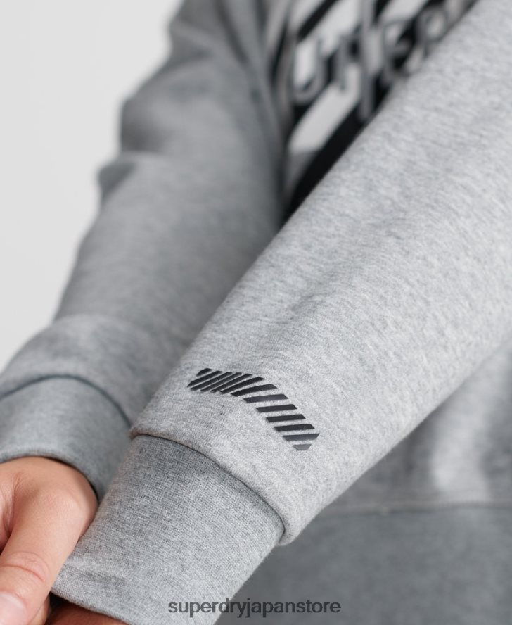 トレーニングコアスポーツクロップパーカー 女性 Superdry 衣類 グレー 2J62PZ6149
