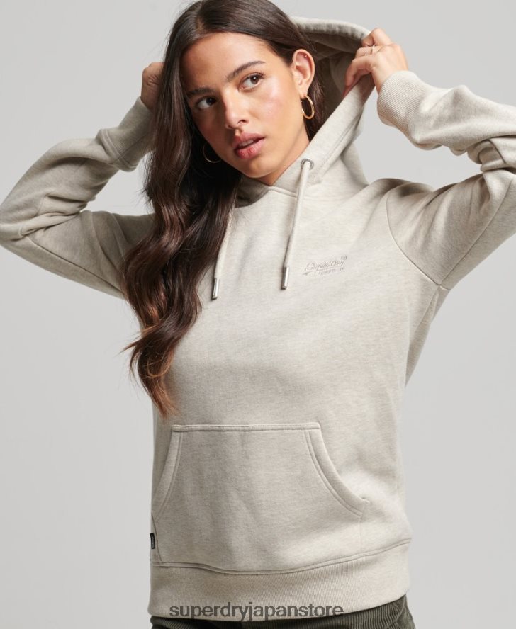 オーガニックコットン エッセンシャル ロゴ パーカー 女性 Superdry 衣類 クリーム 2J62PZ6151