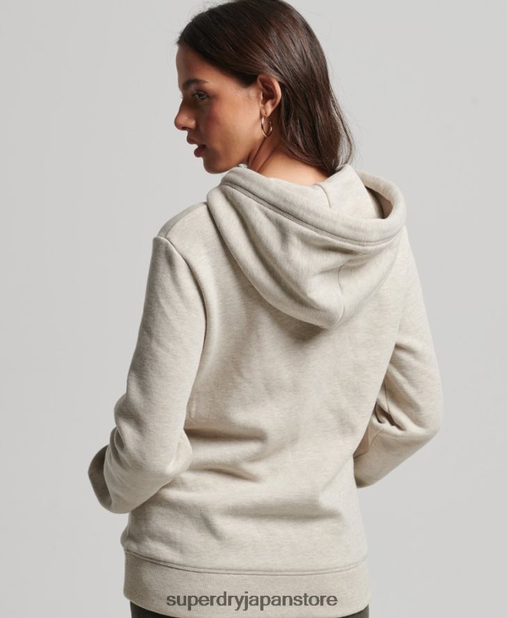 オーガニックコットン エッセンシャル ロゴ パーカー 女性 Superdry 衣類 クリーム 2J62PZ6151