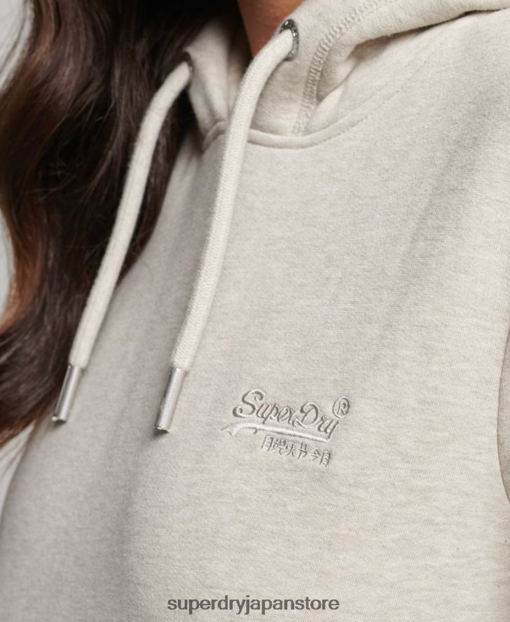 オーガニックコットン エッセンシャル ロゴ パーカー 女性 Superdry 衣類 クリーム 2J62PZ6151