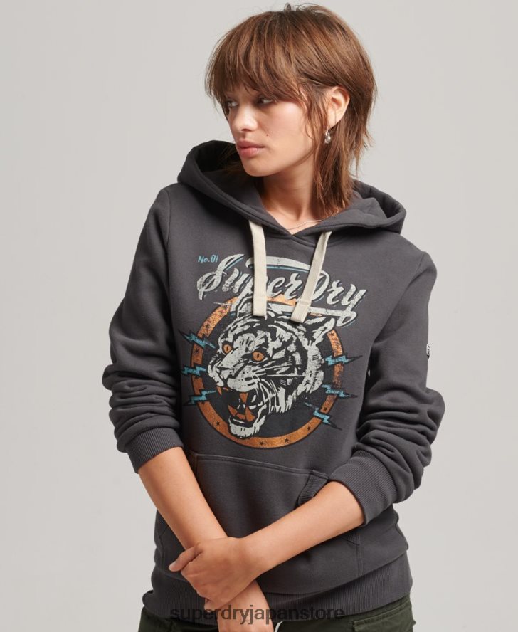 ボヘミアングラフィックパーカー 女性 Superdry 衣類 グレー 2J62PZ6153