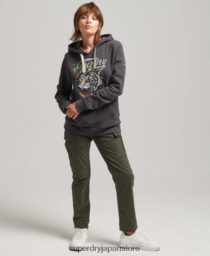 ボヘミアングラフィックパーカー 女性 Superdry 衣類 グレー 2J62PZ6153