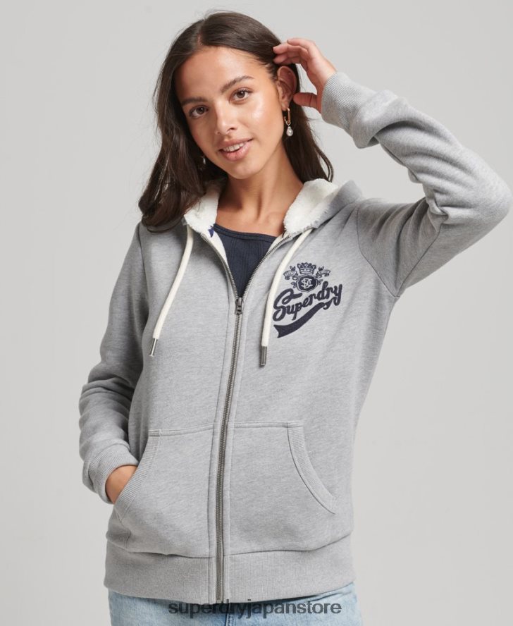 プライドアンドクラフトジップパーカー 女性 Superdry 衣類 グレー 2J62PZ6154