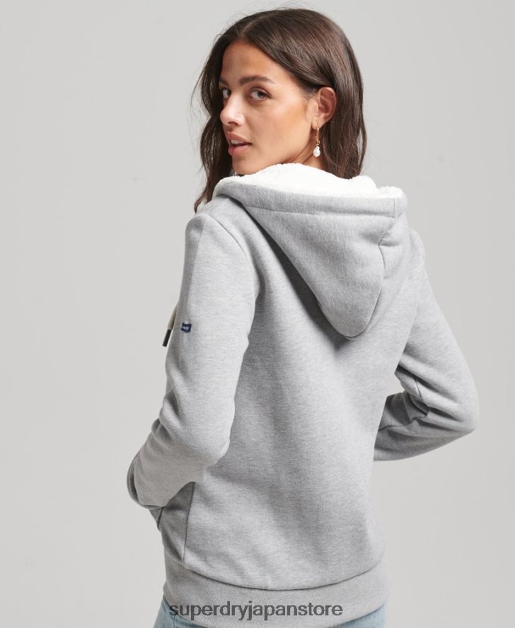 プライドアンドクラフトジップパーカー 女性 Superdry 衣類 グレー 2J62PZ6154