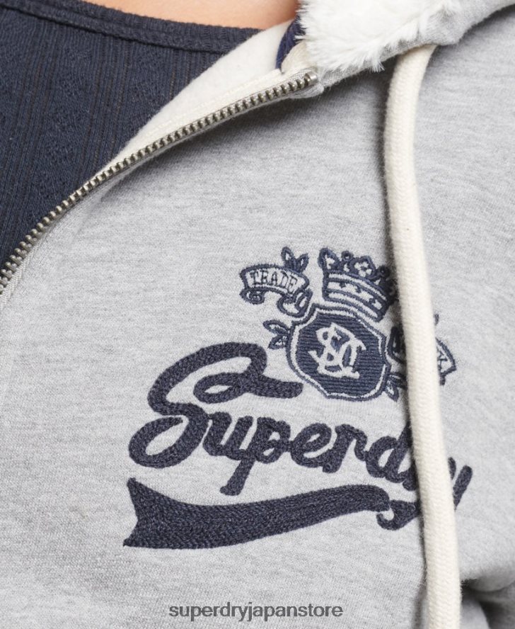 プライドアンドクラフトジップパーカー 女性 Superdry 衣類 グレー 2J62PZ6154