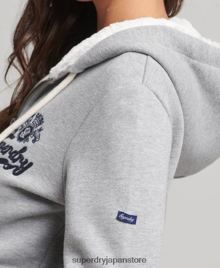 プライドアンドクラフトジップパーカー 女性 Superdry 衣類 グレー 2J62PZ6154