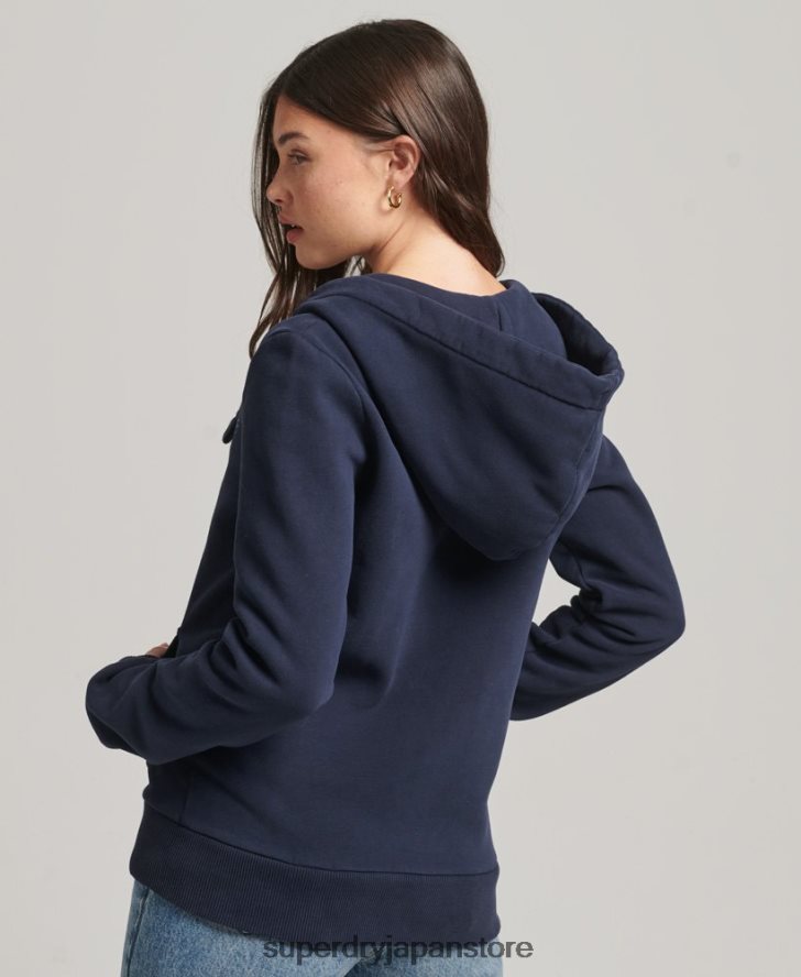 ヴィンテージロゴレインボージップパーカー 女性 Superdry 衣類 海軍 2J62PZ6155