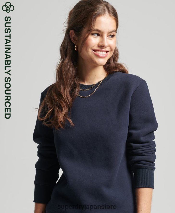 オーガニックコットン ヴィンテージ クルースウェットシャツ 女性 Superdry 衣類 海軍 2J62PZ6157