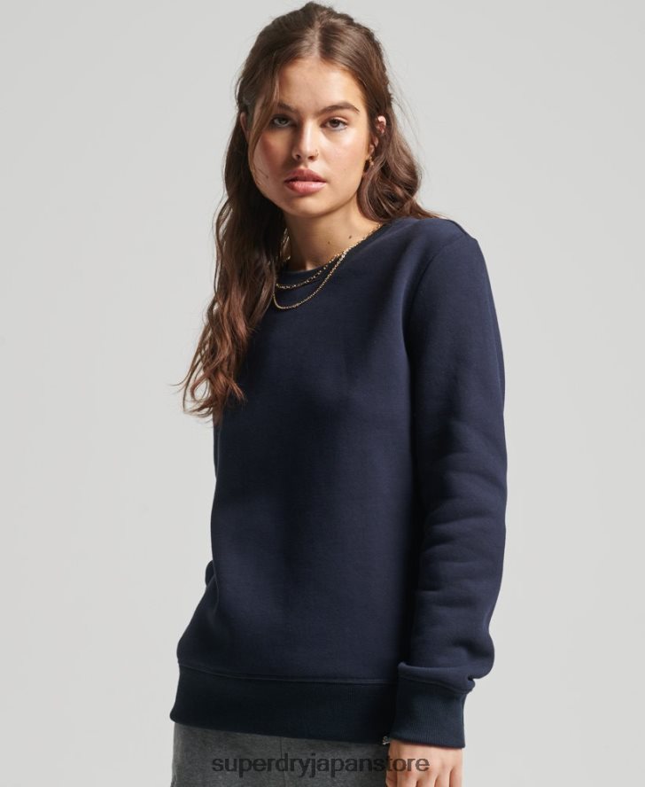 オーガニックコットン ヴィンテージ クルースウェットシャツ 女性 Superdry 衣類 海軍 2J62PZ6157