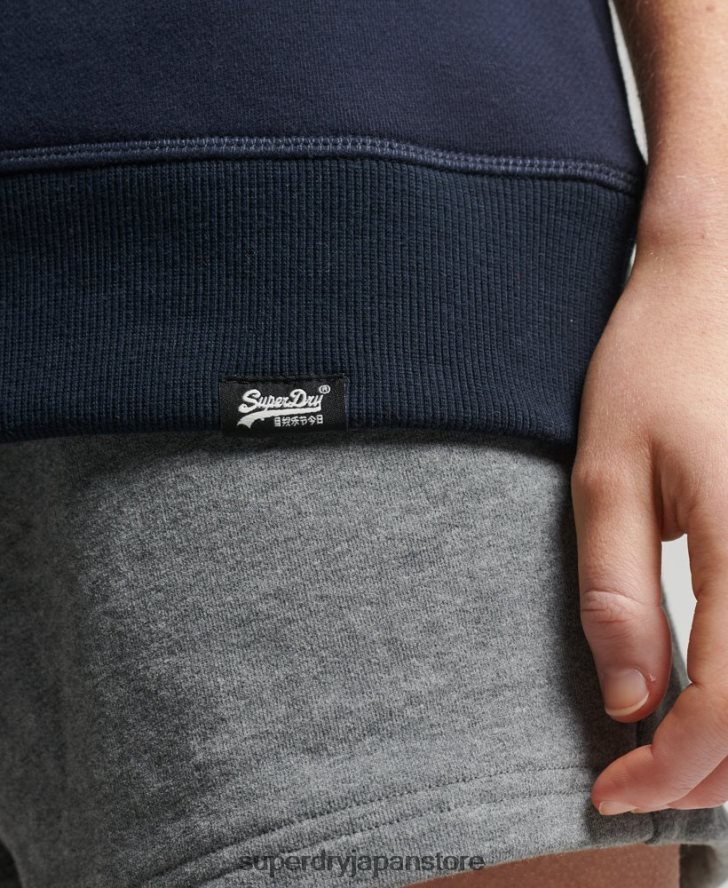 オーガニックコットン ヴィンテージ クルースウェットシャツ 女性 Superdry 衣類 海軍 2J62PZ6157