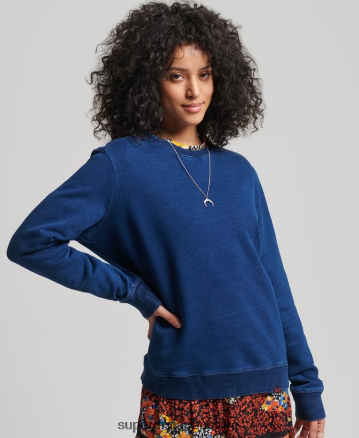 オーガニックコットン ヴィンテージロゴ クルースウェットシャツ 女性 Superdry 衣類 ターコイズ 2J62PZ6158