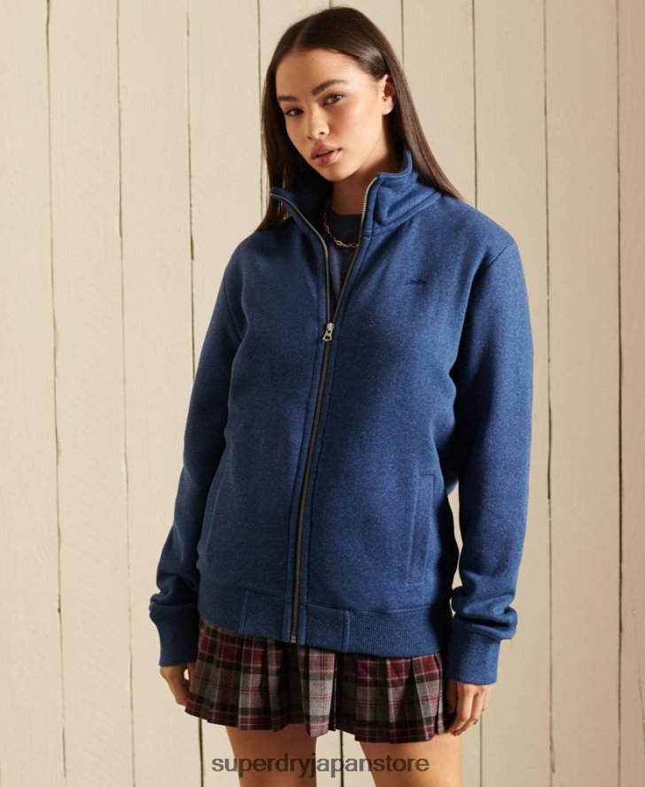 ルーズフィットのヴィンテージロゴ刺繍ジップトラックトップ 女性 Superdry 衣類 青 2J62PZ6159