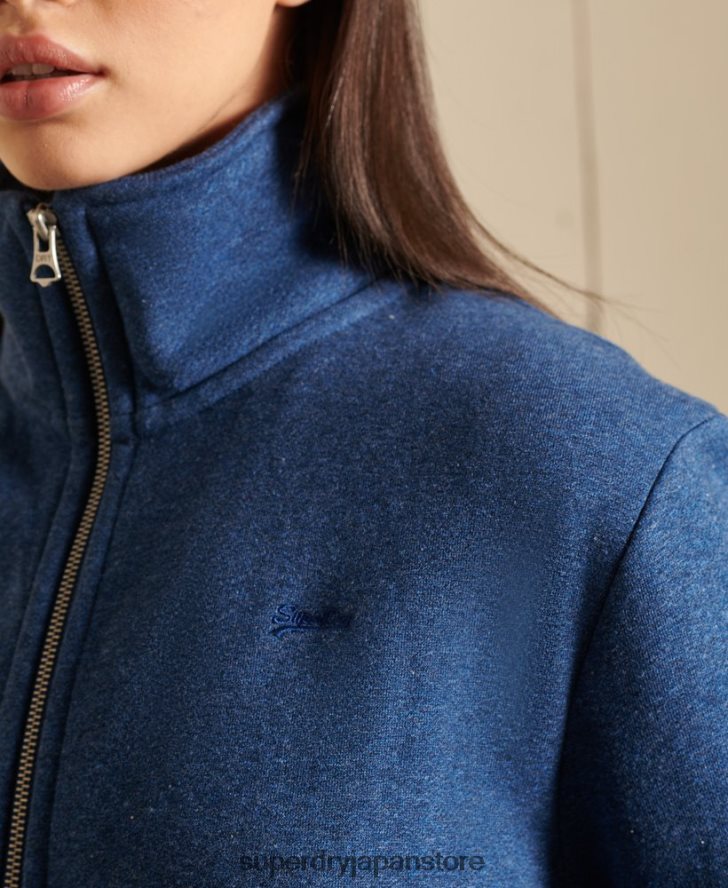 ルーズフィットのヴィンテージロゴ刺繍ジップトラックトップ 女性 Superdry 衣類 青 2J62PZ6159