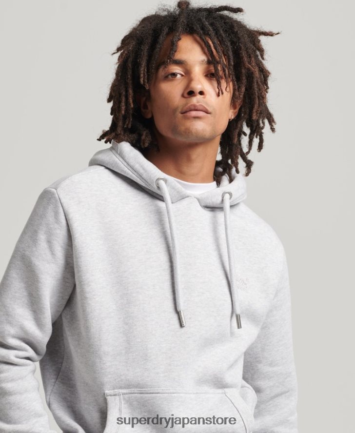 オーガニックコットン エッセンシャル ロゴ パーカー 男性 Superdry 衣類 ライトグレー 2J62PZ616