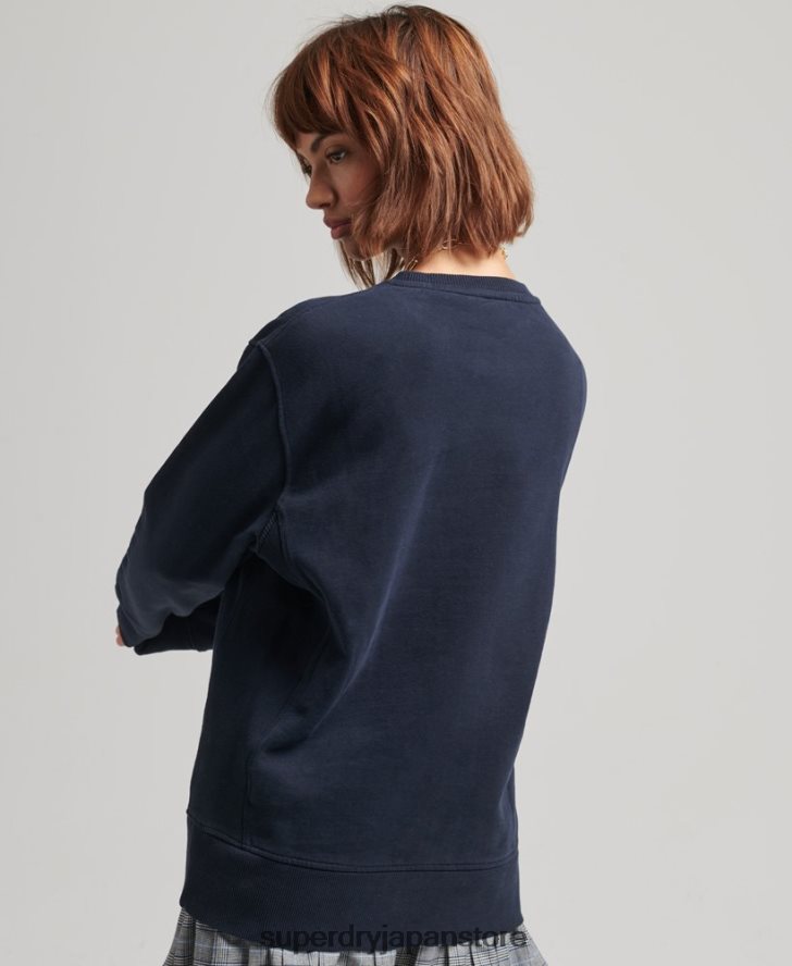 カレッジグラフィック オーバーサイズ クルースウェットシャツ 女性 Superdry 衣類 海軍 2J62PZ6161