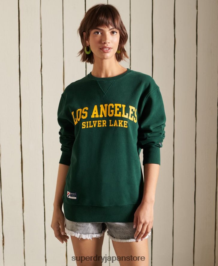 カレッジグラフィック オーバーサイズ クルースウェットシャツ 女性 Superdry 衣類 緑 2J62PZ6162