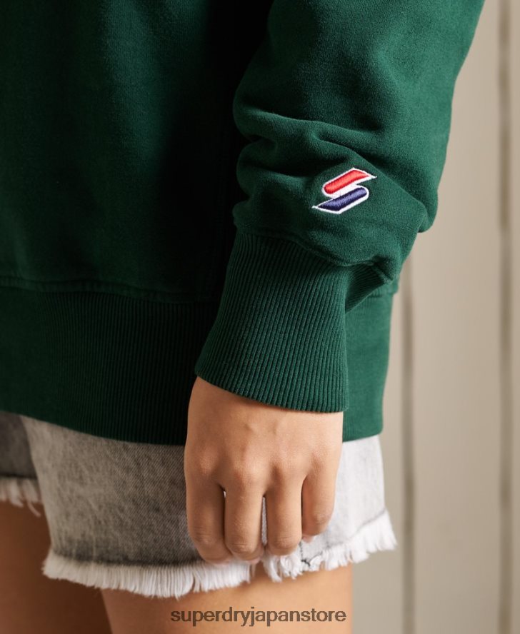 カレッジグラフィック オーバーサイズ クルースウェットシャツ 女性 Superdry 衣類 緑 2J62PZ6162