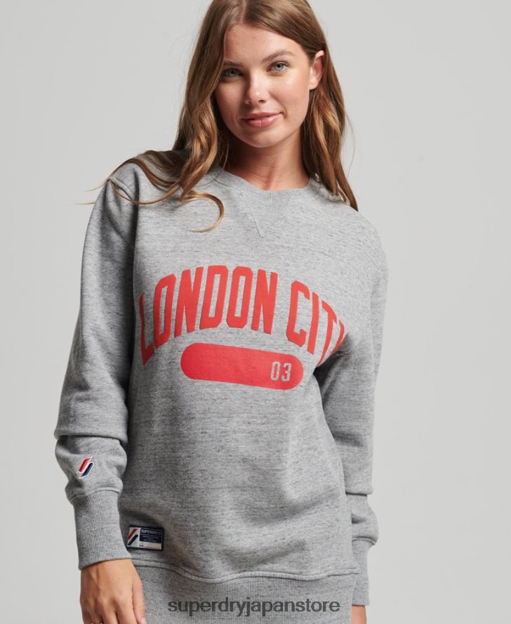 カレッジグラフィック オーバーサイズ クルースウェットシャツ 女性 Superdry 衣類 ライトグレー 2J62PZ6163