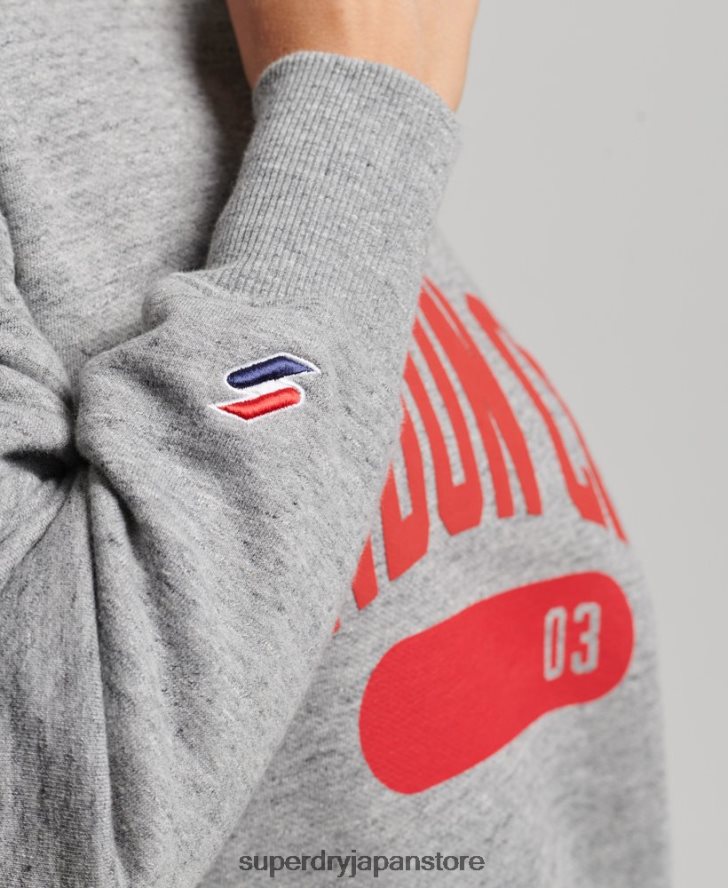 カレッジグラフィック オーバーサイズ クルースウェットシャツ 女性 Superdry 衣類 ライトグレー 2J62PZ6163