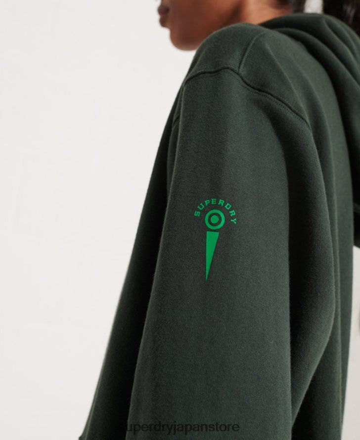 カレッジグラフィック クロップパーカー 女性 Superdry 衣類 緑 2J62PZ6168