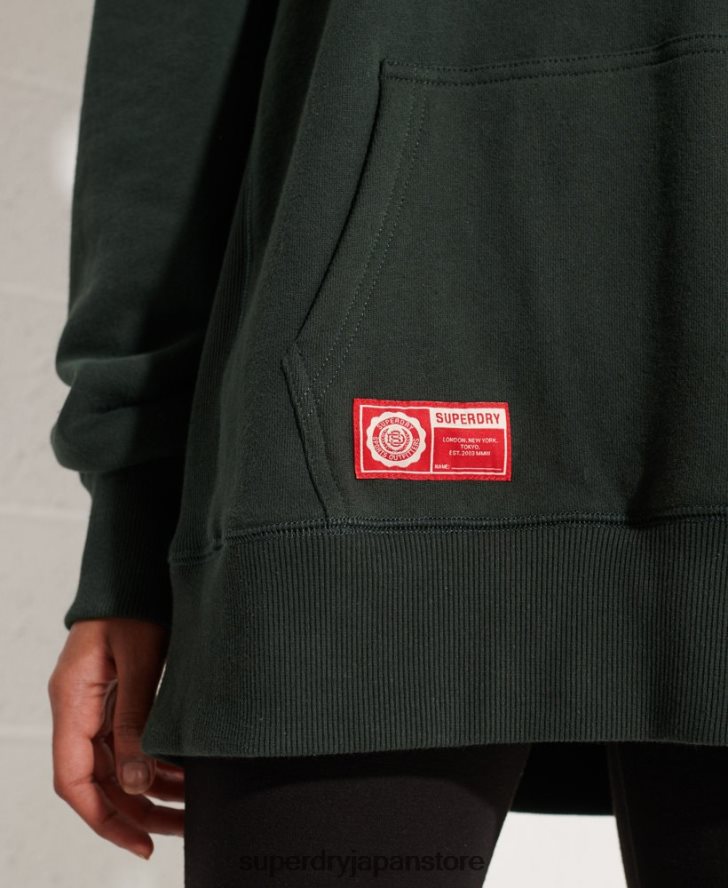 カレッジグラフィック クロップパーカー 女性 Superdry 衣類 緑 2J62PZ6168