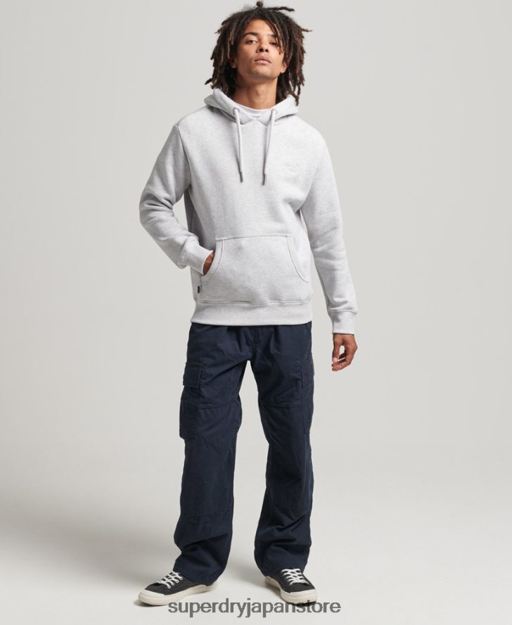 オーガニックコットン エッセンシャル ロゴ パーカー 男性 Superdry 衣類 ライトグレー 2J62PZ616