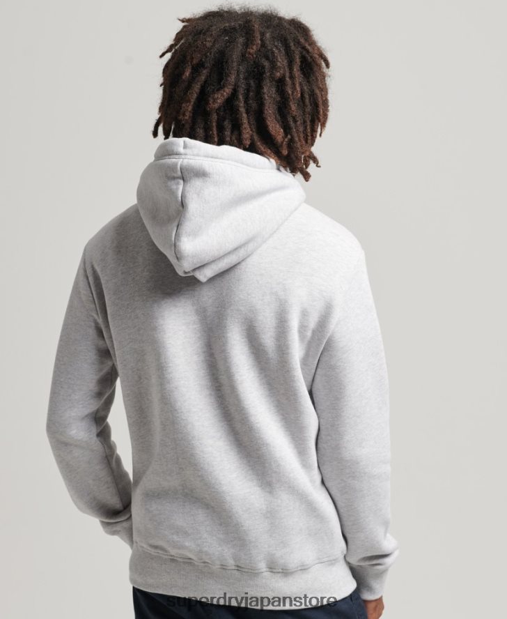 オーガニックコットン エッセンシャル ロゴ パーカー 男性 Superdry 衣類 ライトグレー 2J62PZ616