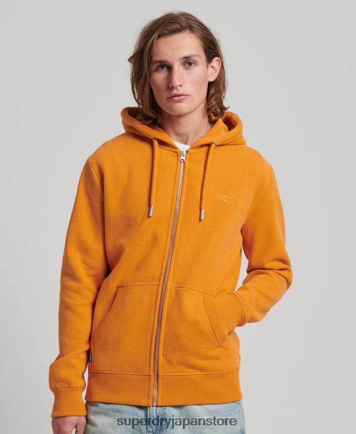 ヴィンテージロゴ刺繍ジップパーカー 男性 Superdry 衣類 黄色 2J62PZ617