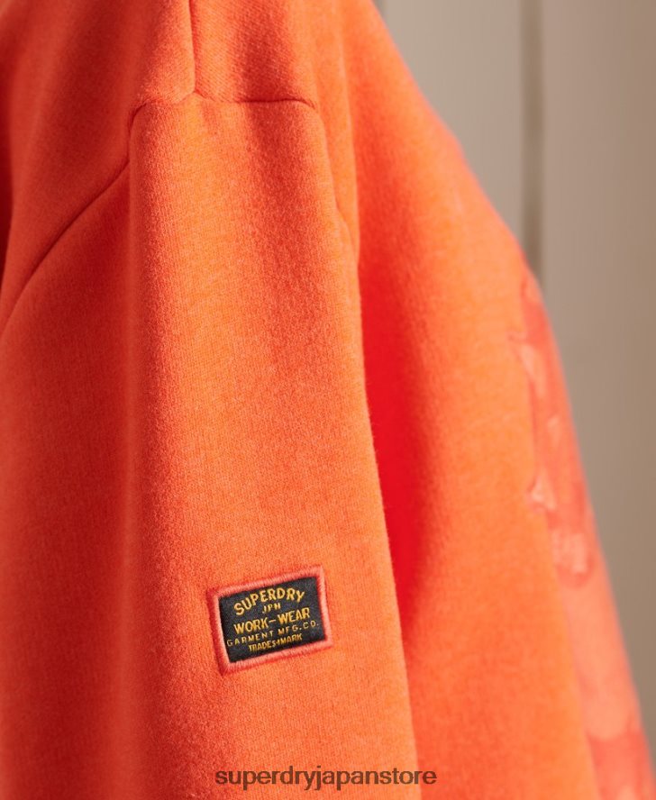 オーバーサイズのワークウェアクルースウェットシャツ 女性 Superdry 衣類 オレンジ 2J62PZ6171